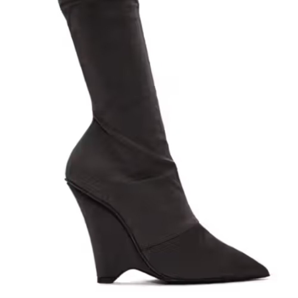 Yeezy season 8 Satin sock boot wedge heels
